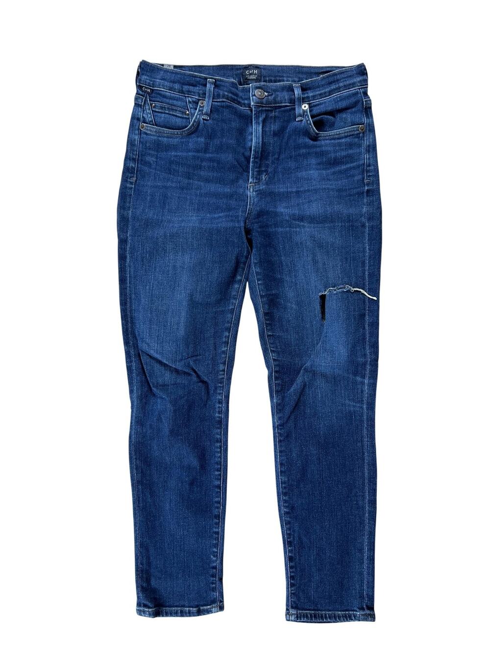 C Of H Pants Womens 28 Blue Rocket Crop Majestic Skinny Cropped Stretch